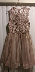 A pick, lacey dress.